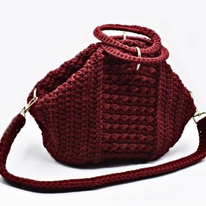 💕 Handmade Shoulder Bag in Gorgeous Wine Color